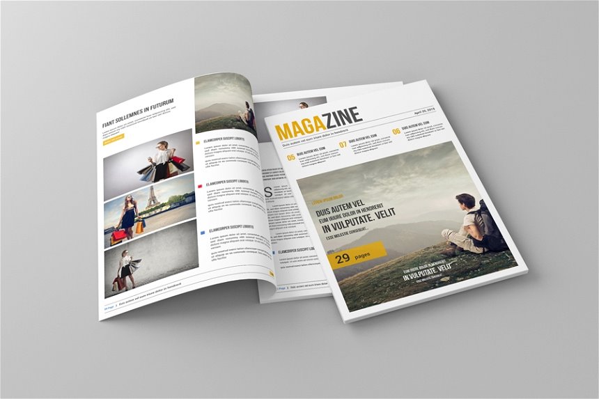 A4 Magazine Mockup in 6 Visions FREE PSD