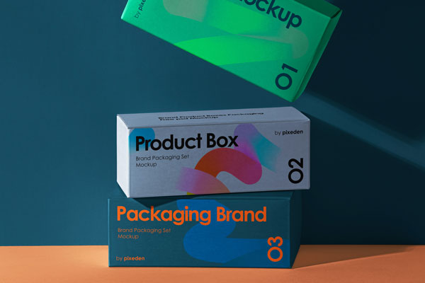 Boxes Packaging Mockup in Facing View FREE PSD