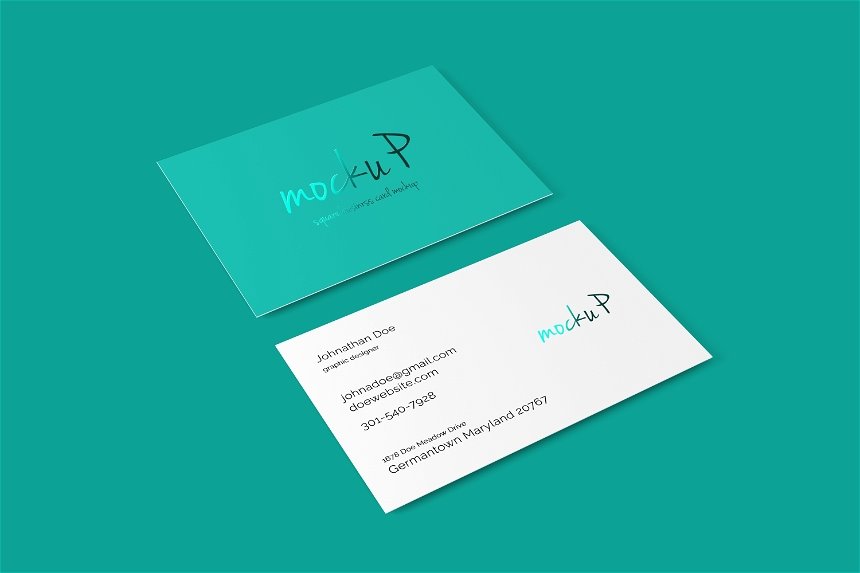 Business Card Mockup in 3 Showcases FREE PSD