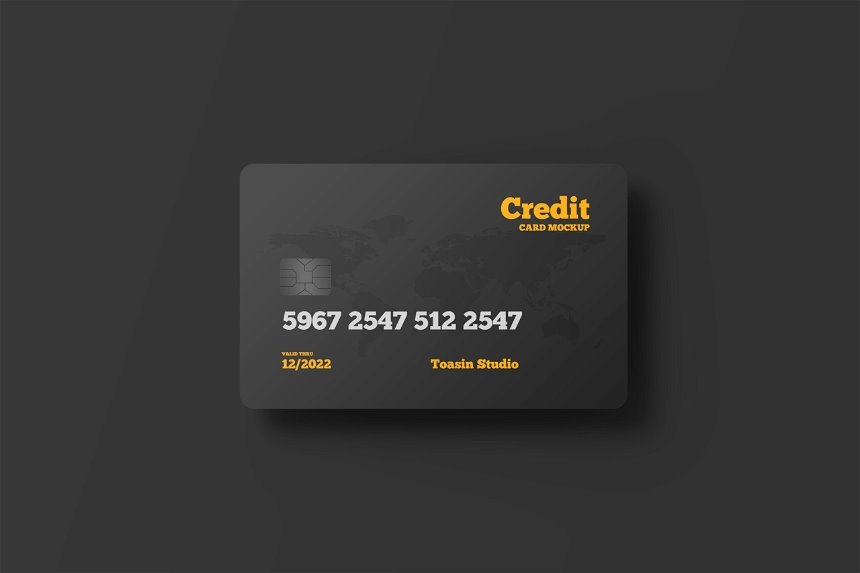 Credit Card Mockup in 4 Views FREE PSD