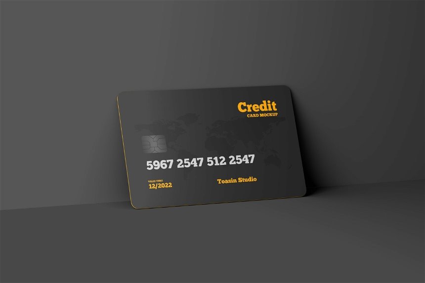 Credit Card Mockup in 4 Views FREE PSD