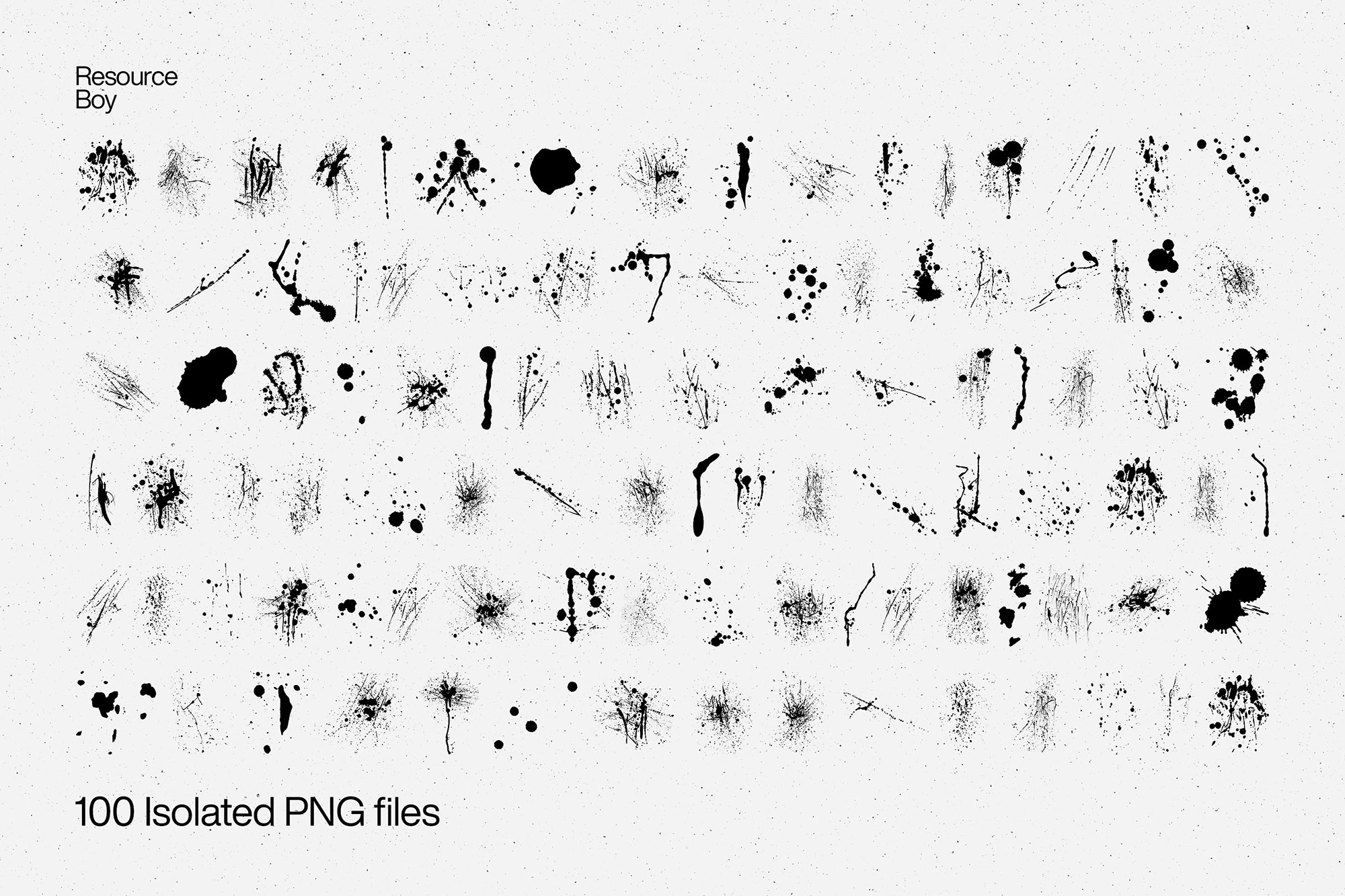 100 Free Ink PNG Textures [4K Resolution]