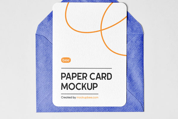 Front Showcase of Card Mockup with Rounded Corners FREE PSD