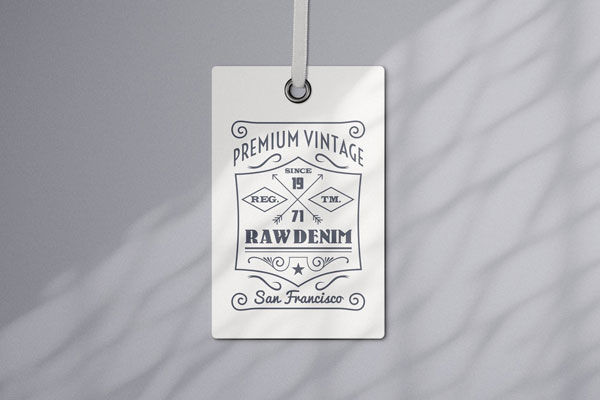 Front View of Apparel Tag Mockup FREE PSD