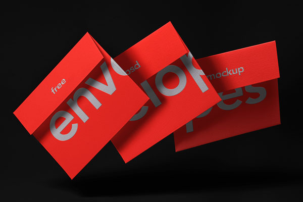 Gravity Invitation Envelope Mockup in Front Vision FREE PSD