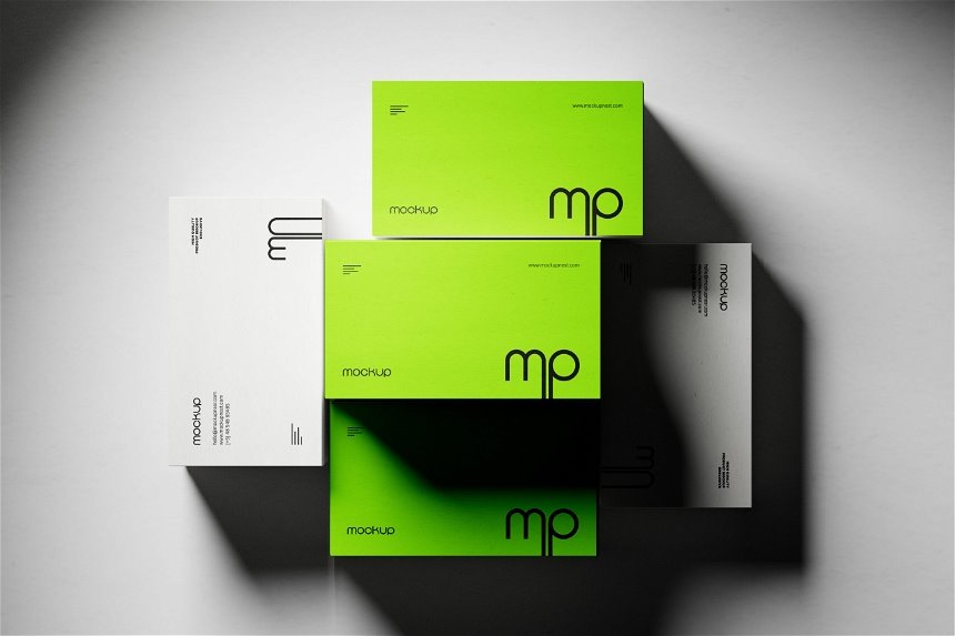 High Contrast Business Card Mockup in 2 Sights FREE PSD