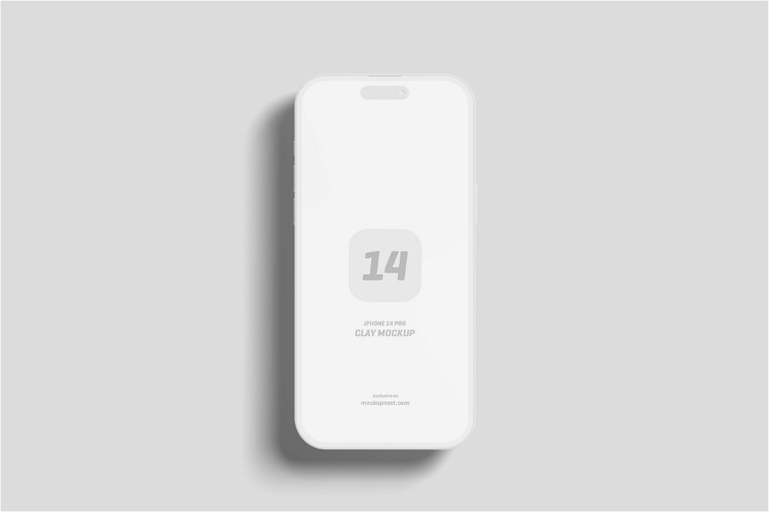 Iphone 14 Pro Clay Mockup in 5 Sights FREE PSD