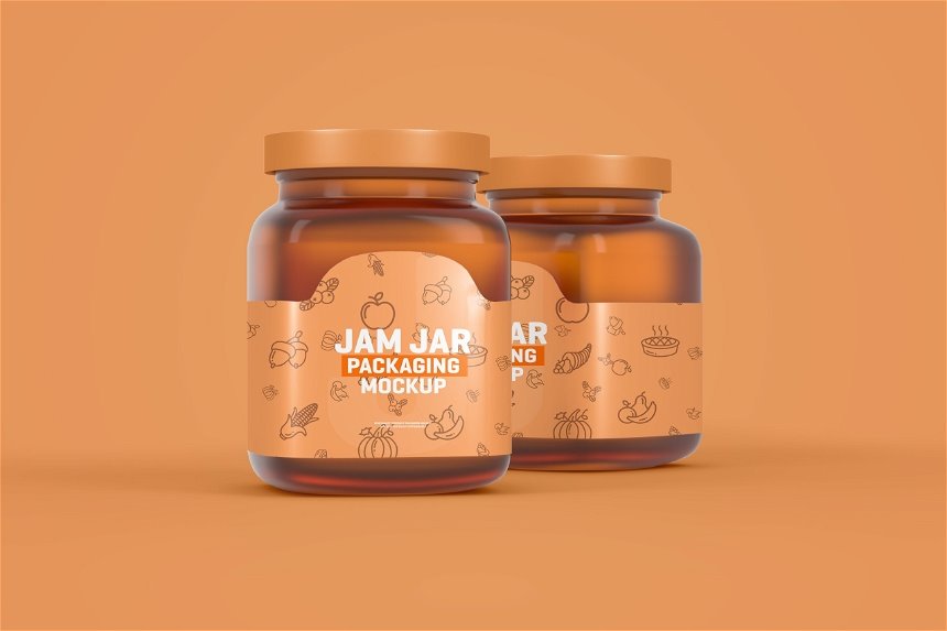 Jam Jar Packaging Mockup in 4 Views FREE PSD