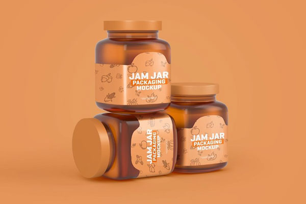 Jam Jar Packaging Mockup in 4 Views FREE PSD