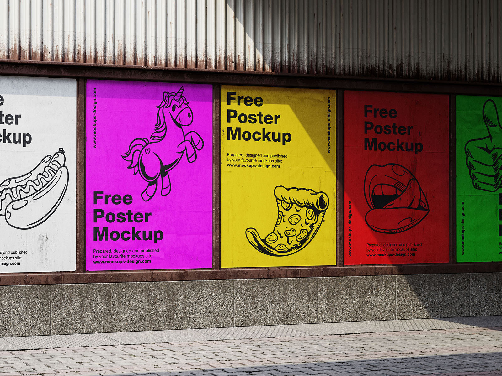 Posters Mockup with Metal Frame in 3 Shots FREE PSD