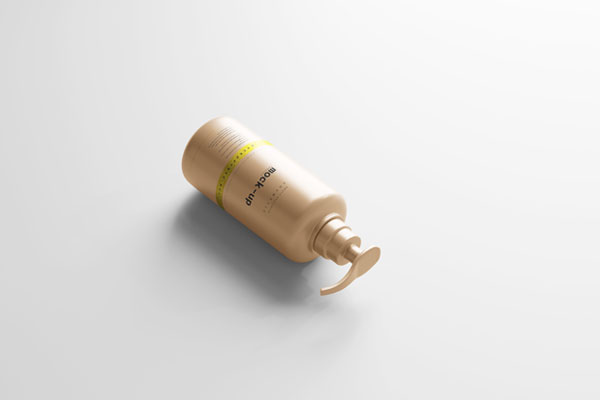 Pump Dispenser Bottle Mockup in Perspective View FREE PSD