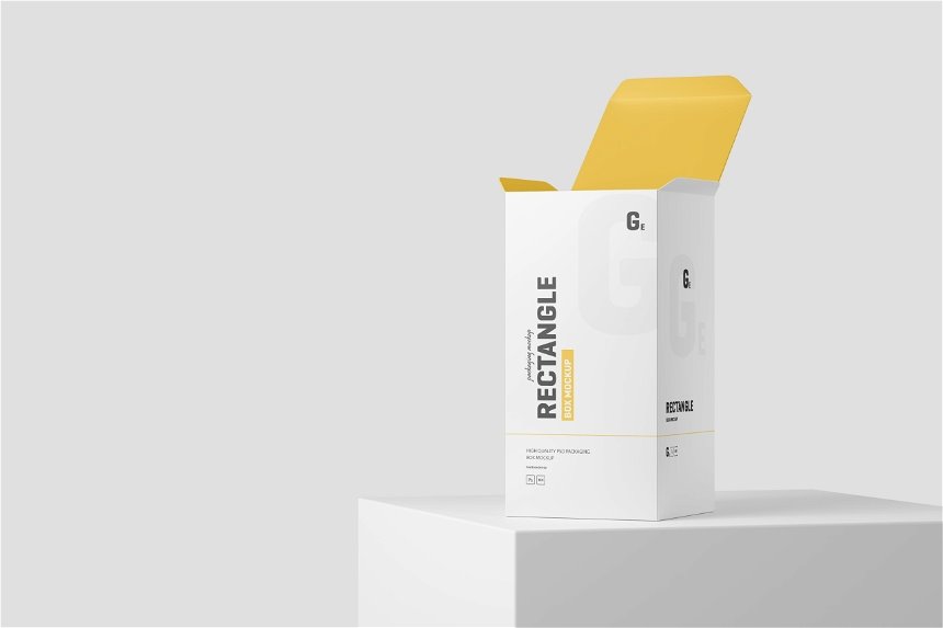 Rectangle Box Packaging Mockup in 4 Sights FREE PSD