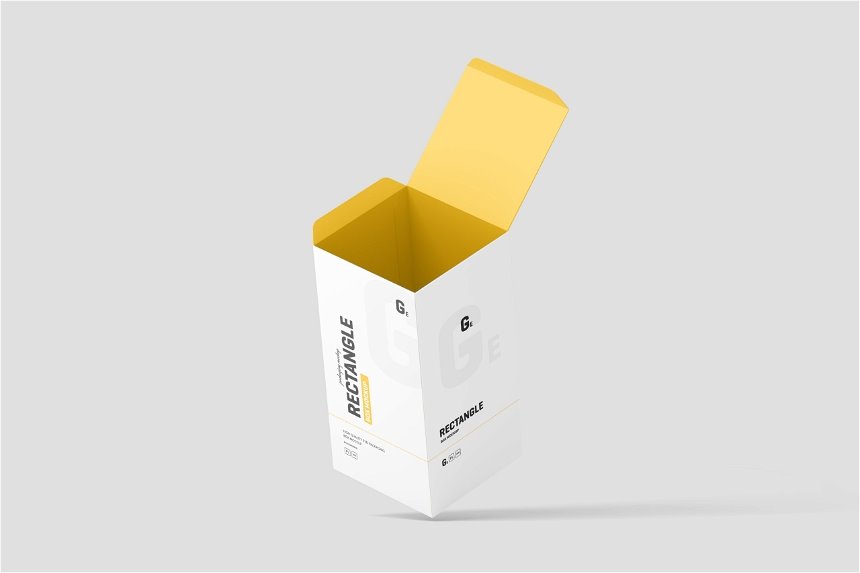 Rectangle Box Packaging Mockup in 4 Views FREE PSD