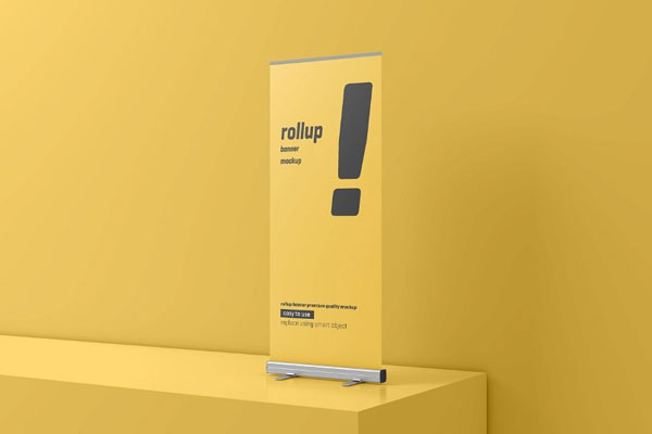 Roll Up Banner Mockup in 5 Distinct Visions FREE PSD