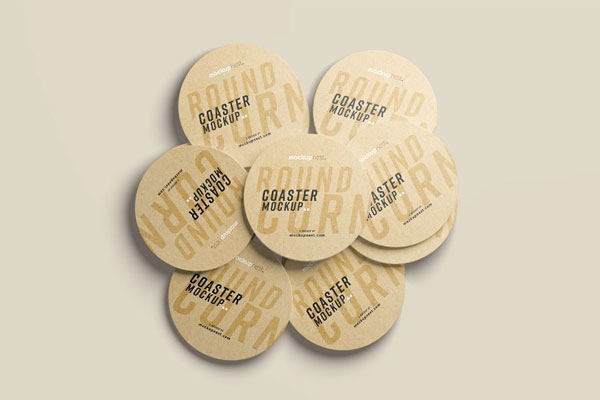 Round Coasters Mockup in 4 Varied Visions Free Download | Resource Boy