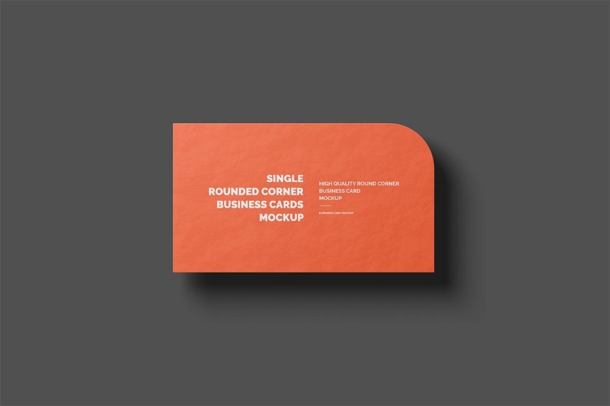 Single Round Corner Business Card Mockup in 4 Shots FREE PSD