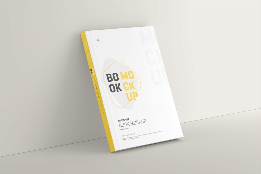 Softcover Book Mockup in 4 Sights FREE PSD