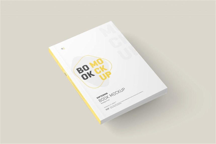 Softcover Book Mockup in 4 Sights FREE PSD