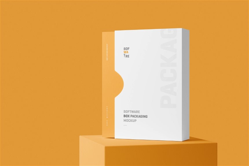 Software Box Mockup with Slip Case in 3 Sights FREE PSD