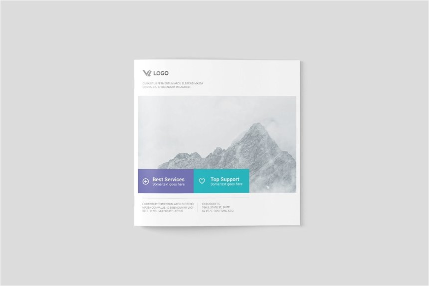 Square Brochure Mockup in 4 Different Visions FREE PSD