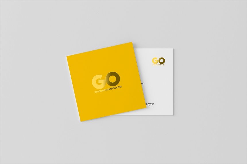 Square Business Card Mockup in 3 Different Views FREE PSD