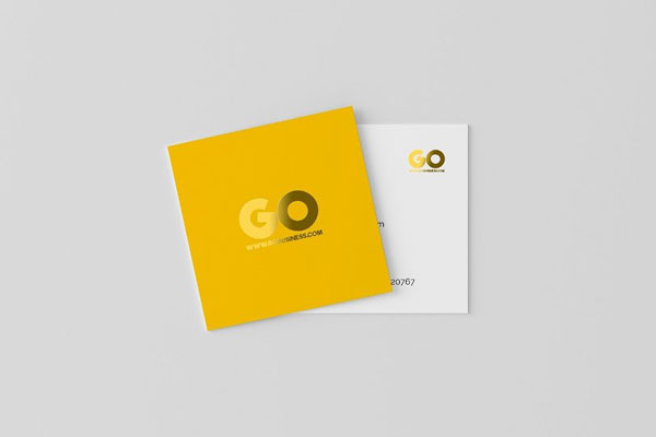 Square Business Card Mockup in 3 Different Views FREE PSD