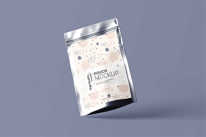 Stand Up Pouch Mockup in 4 Sights FREE PSD