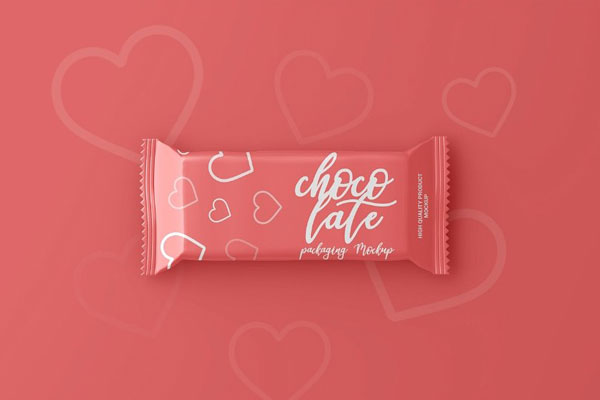 Top Sight of Chocolate Bar Mockup FREE PSD