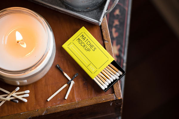Top View of Matches Box Mockup FREE PSD