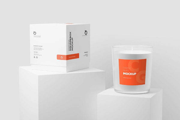 Transparent Candle Glass Mockup in 5 Views FREE PSD