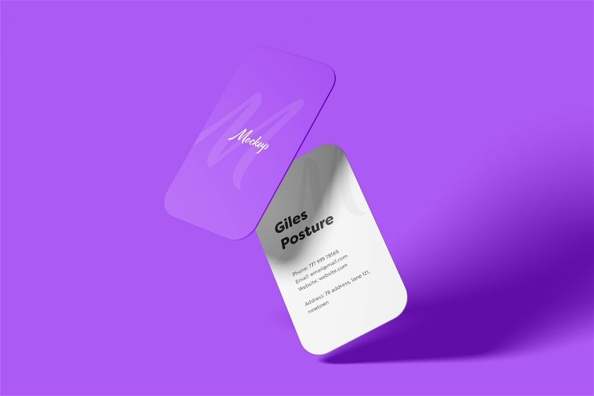 Vertical Business Card Mockup in 12 Shots FREE PSD