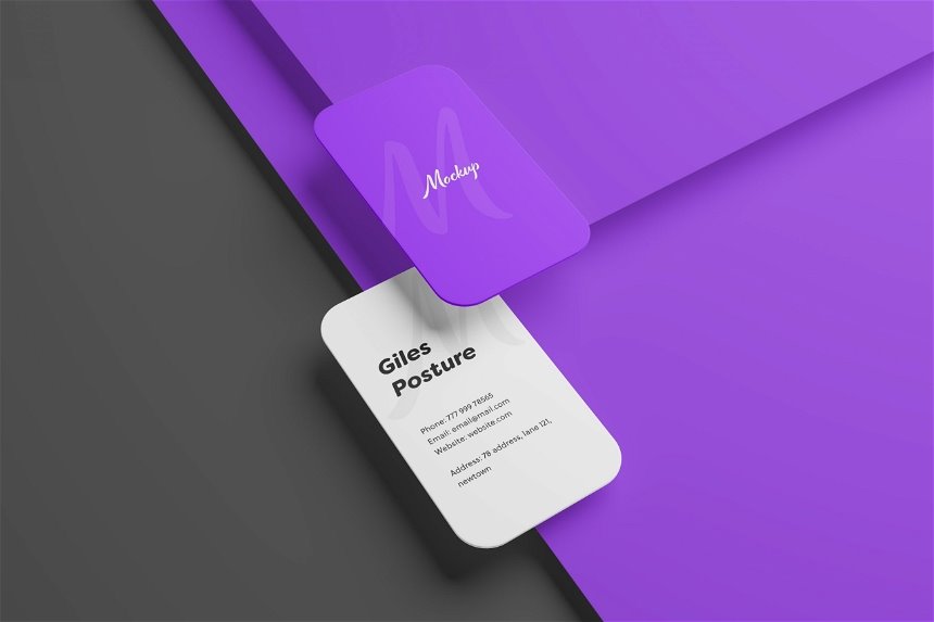 Vertical Business Card Mockup in 12 Shots FREE PSD