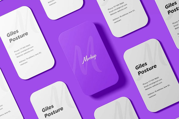 Vertical Business Card Mockup in 12 Shots FREE PSD