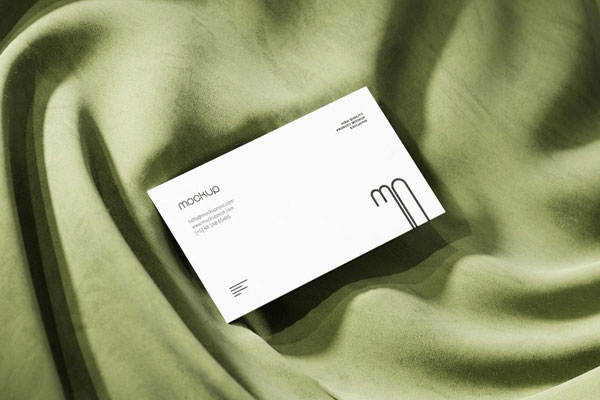 3 Shots of Business Card Mockup on Fabric FREE PSD