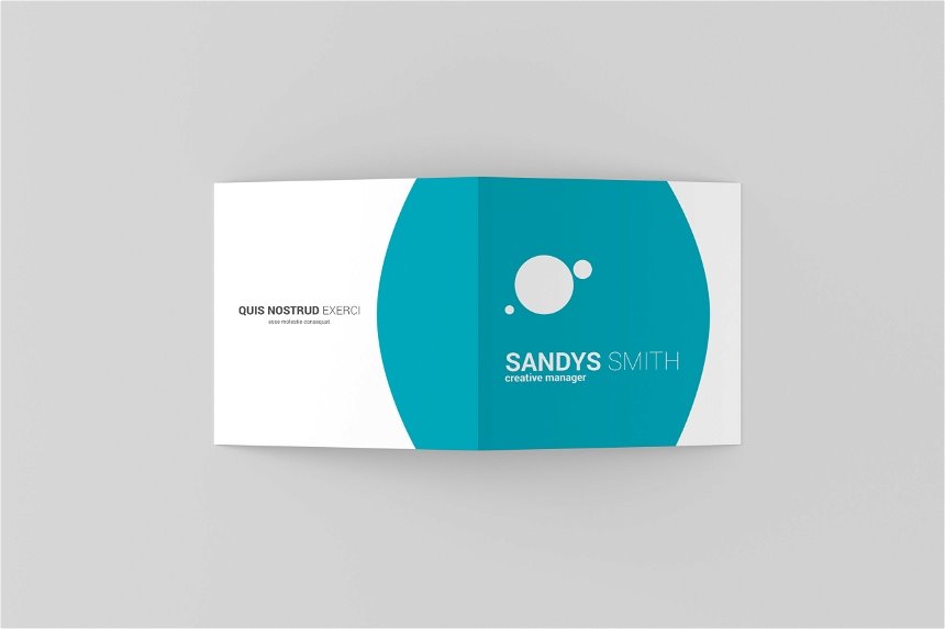 3 Showcases of Square Folded Business Card Mockup FREE PSD