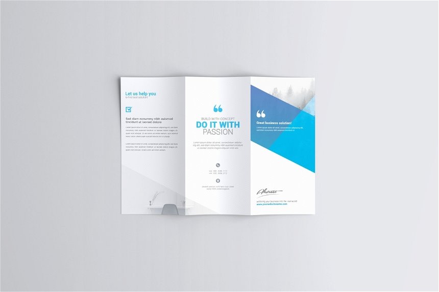 3 Views of A4 Trifold Brochure Mockup FREE PSD