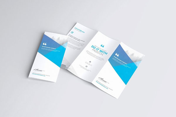 3 Views of A4 Trifold Brochure Mockup FREE PSD