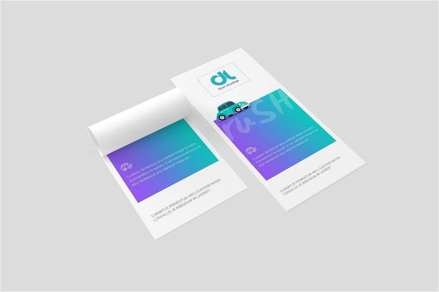 3 Views of DL Flyer Mockup FREE PSD