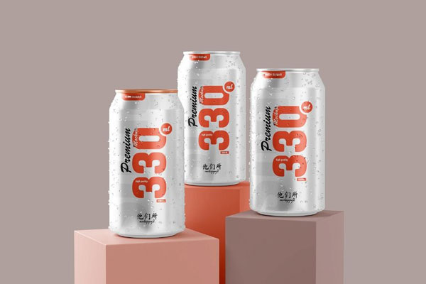 330ml Soda Can Mockup in 3 Views FREE PSD