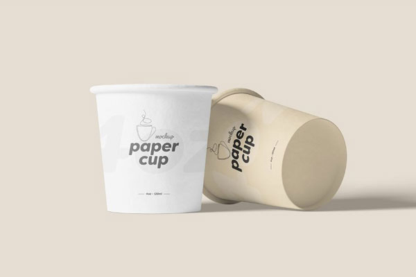 4 Different Shots of 4oz Paper Cup Mockup FREE PSD