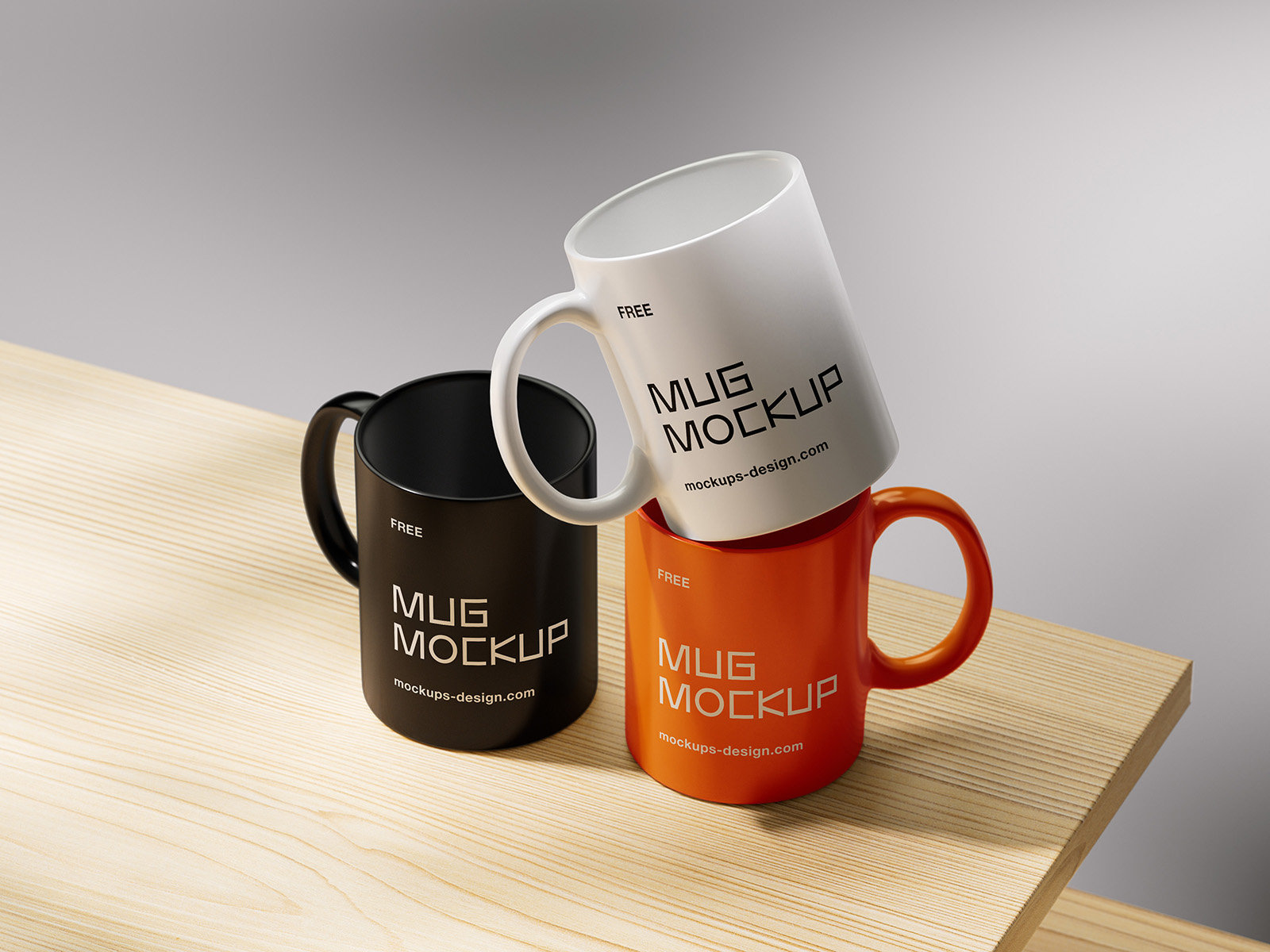 4 Mug Mockups with Shadows FREE PSD