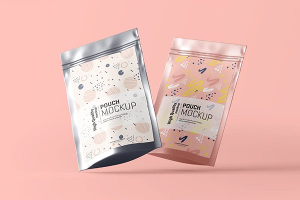 4 Shots of Stand Up Pouch Mockup FREE PSD