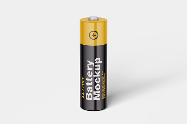 4 Showcases of AA Battery Mockup FREE PSD