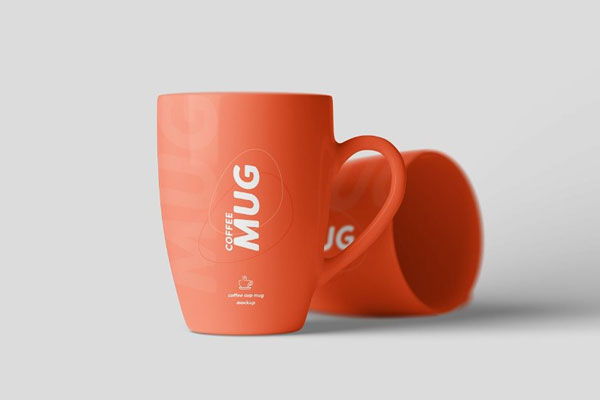 4 Showcases of Coffee Mug Cup Mockup FREE PSD