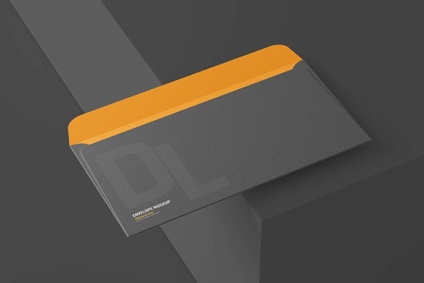4 Showcases of DL Envelope Mockup FREE PSD