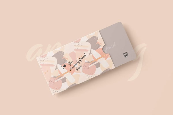 4 Showcases of Gift Card Mockup with Holder FREE PSD