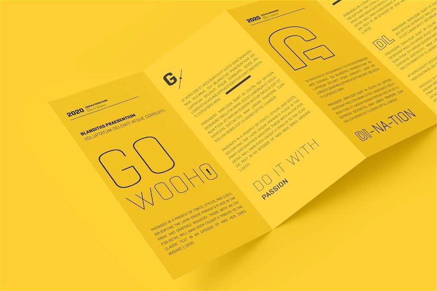 4 Sights of DL 4 Fold Brochure Mockup FREE PSD