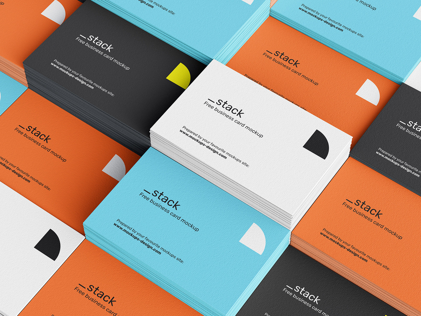 4 Sights of Stacked Business Cards Mockup FREE PSD
