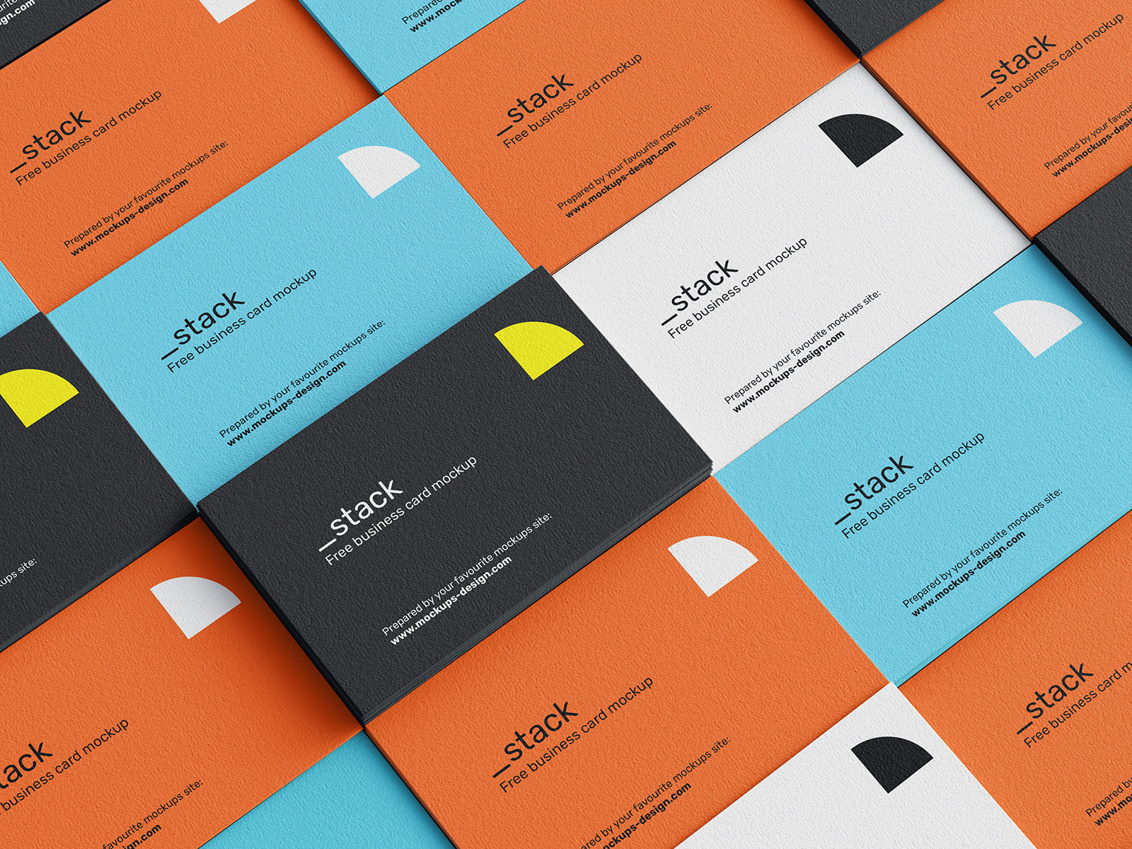 4 Sights of Stacked Business Cards Mockup FREE PSD