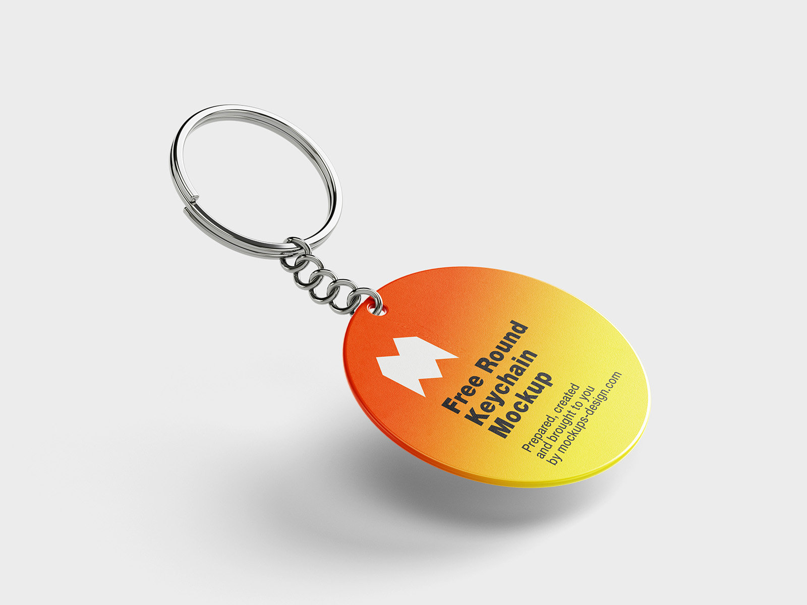 4 Varied Shots of Rounded Keychain Mockup FREE PSD